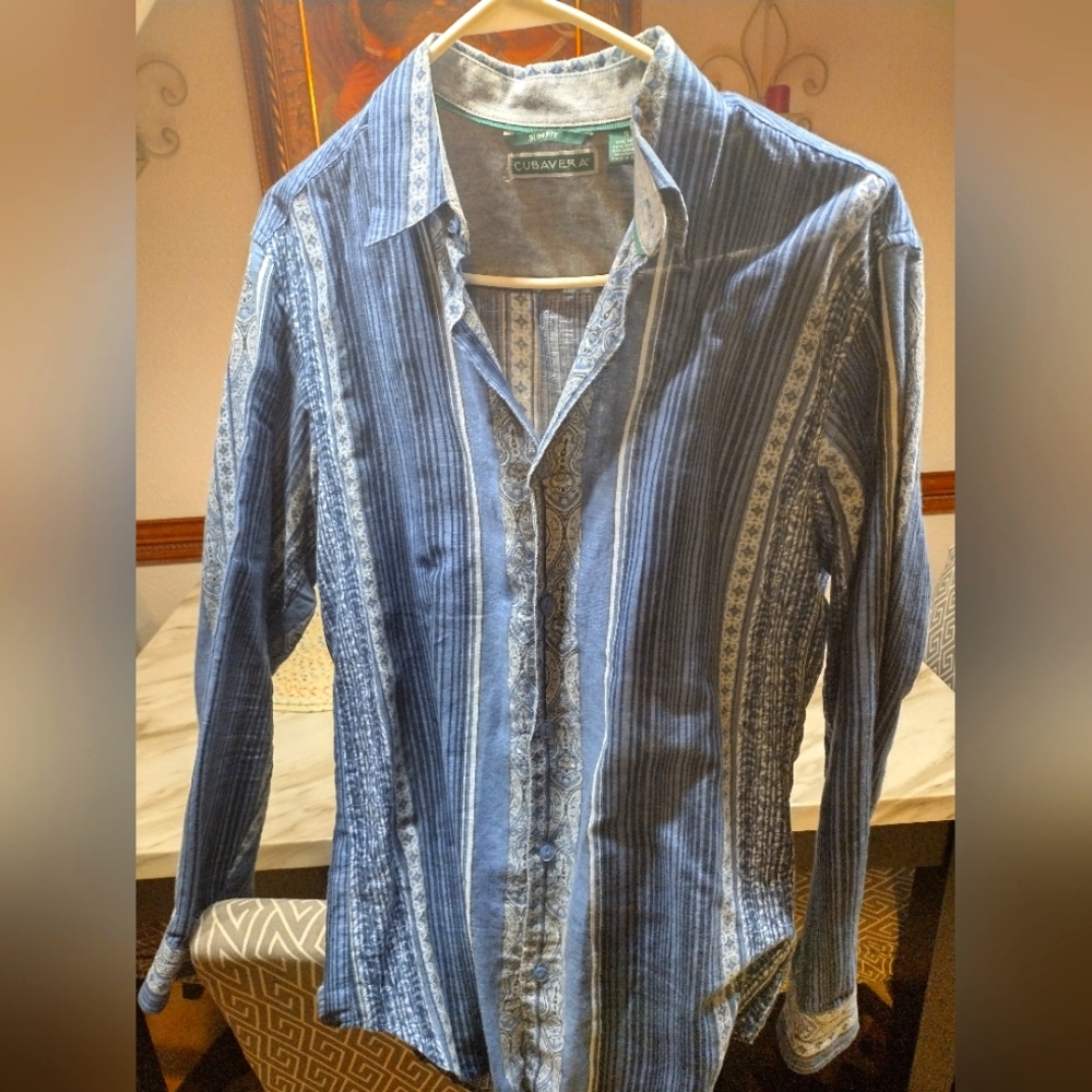 Mens casual long sleeve button shirt Cubavera